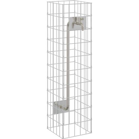 Maison Exclusive - Grifo de Gabión Plateado 25 x 25 x 100 cm Acer