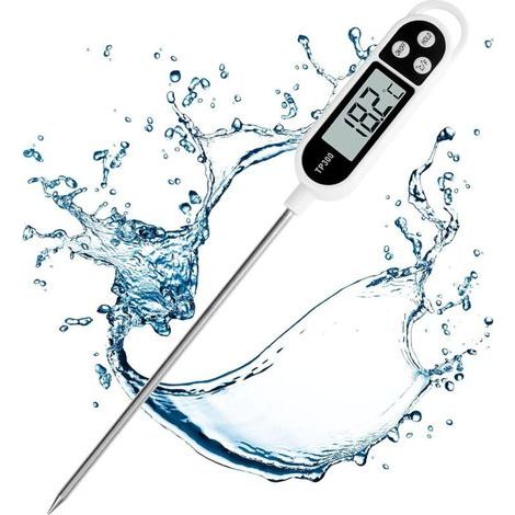 Termómetro de cocina, termómetro digital con sonda larga, termómetro de lectura instantánea para cocinar, termómetro para carne, alimentos, carne, aceite, leche, vino, barbacoa y agua caliente. (1/4)