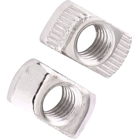 Écrou marteau à tête en T en acier au carbone nickelé pour profilé aluminium, fixation vissée, filetage M4, dimensions 15,5 x 8 mm, lot de 30 pièces, compatible EU30 (1/5)