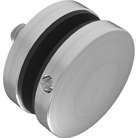 Glaspunkthalter Glashalter Punkthalter für 8-17,52 mm Glas, flach, Gewindestift M10x45, Glasbohrung 20 mm, ø 50 mm, Distanz 10 mm, Edelstahl geschliffen V2A