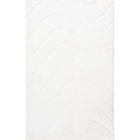 Tapis de bain blanc antidérapant doux et absorbant - 90 x 50 cm (1/5)