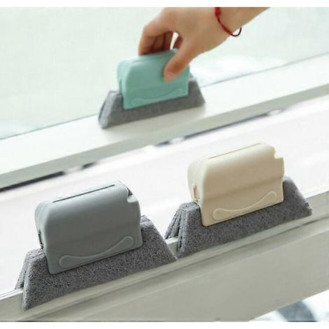 Brosse de nettoyage pour rainures de fenêtres, lot de 3 outils de nettoyage manuels pour rails de fenêtres ou de portes coulissantes, nettoyeur de rails pour portes coulissantes, appuis de fenêtre, jo (1/5)