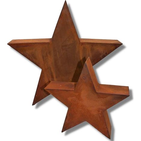 Étoile de Noël 3D en Métal avec Patine de Rouille Déco de Jardin et Intérieur 30 ou 50 cm - PANGIVO