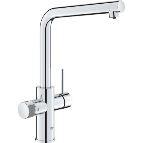 Mitigeur d'évier avec fonction filtrante – Montage monotrou – Vissage rotatif 150° – GROHE SilkMove 28 mm – 30600000 (1/5)