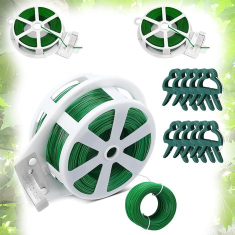 2 pcs 100m Fil Jardinage,Ficelle Jardin,Attaches de Jardin pour Plantes,Attache Plante,tuteur Plante grimpante,20 pcs Attache tomates Clips réutilisable,pour Le Jardinage (1/5)
