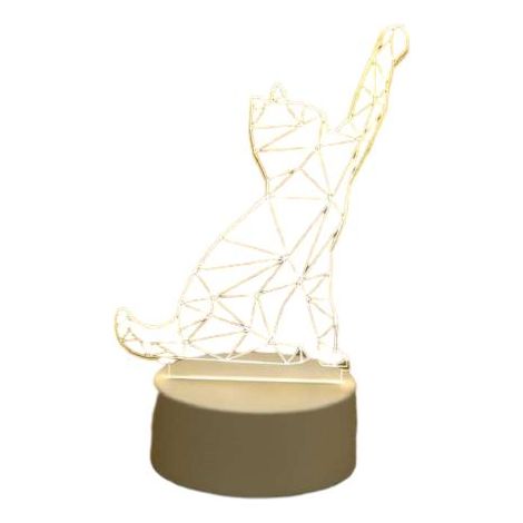 Veilleuse LED 3D chaton charmante pour chambre à coucher, chambre d'enfant, etc. (9,2 x 16 cm)