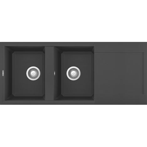 Lavello Elleci Incasso 2 vasche 116x50 Easy 500 Metaltek Ghisa LMY50070 (1/2)