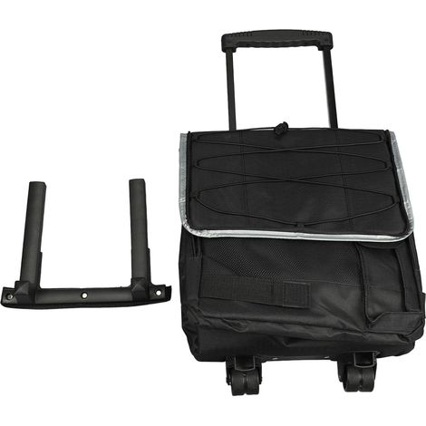 Glacière à roulettes 43L étanche en tissu Oxford noir avec isolation thermique et compartiments multiples pour pique-nique (1/5)
