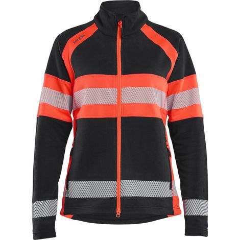 Veste de travail micropolaire haute-visibilité femme Noir/Rouge fluo M