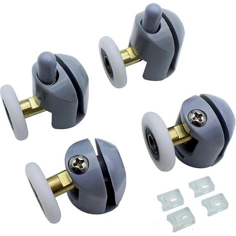 Lot de 4 roulettes pour porte de douche, roulettes pour paroi de douche en verre, poulies à roue unique, roues de 25 mm pour cabine de douche, pièces détachées pour paroi de douche (1/5)