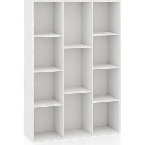 2 configurations, bibliothèque 11 cubes autoportante, rangement et présentation pour salon ou bureau (1/5)