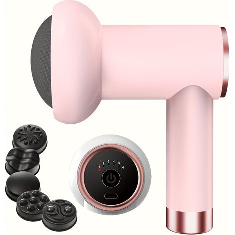 Massaggiatore elettrico portatile multifunzionale 5 in 1, dispositivo di bellezza per addome, gambe e vita - Rosa (1/5)