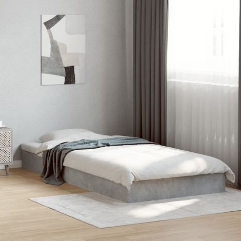 Estructura de cama madera de ingeniería gris hormigón 75x190 cm vidaXL (1/5)