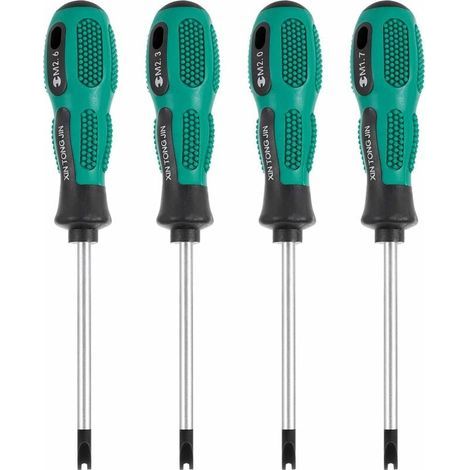 4pcs / Set Tournevis Embouts de Tournevis U Fourche magnétique vis rainurée conducteur CR-V Multi Function Tool Kit Main (1/4)