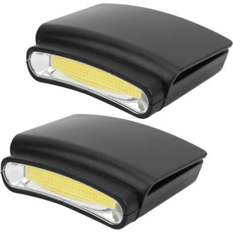 Clip de fixation pour lampe frontale (lot de 2), lampe LED portable à clipser pour casquettes, mini lampe frontale pour chapeaux, idéale pour la pêche et le cyclisme en extérieur (pour une sécurité ac