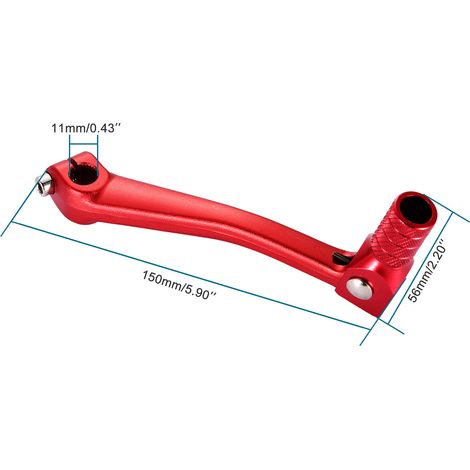 CNC aluminum folding gear shift lever for motorcycles, 50-125cc four-stroke off-road motorcycles - reinforced aluminum red gear shift lever (1/4)