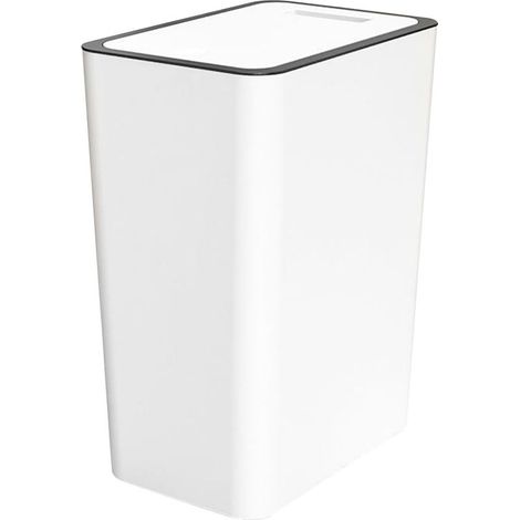 15-Liter-Kunststoffabfalleimer in Weiß mit Schnappverschluss für Küche, Bad und Toilette (1/5)