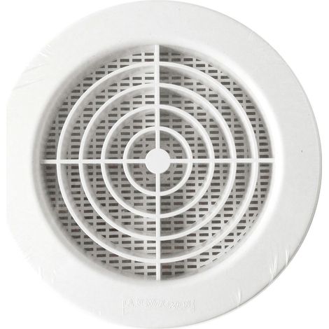 First Plast – Grille d'aération ronde 147 mm avec moustiquaire pour tube PVC 125 mm – Fixation directe – Passage d'air 26,5 cm² (1/4)