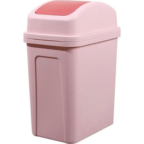 Poubelle 20 litres (55 gal) en plastique compacte rose couvercle basculant amovible facile à nettoyer (1/5)