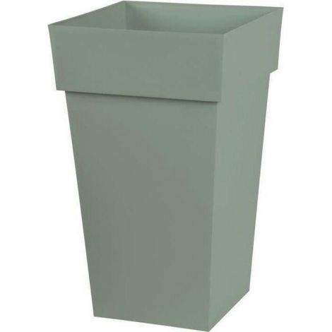Pot Carré Haut - 39 x 39 x H.65 cm - 62 L - Vert Laurier (1/5)