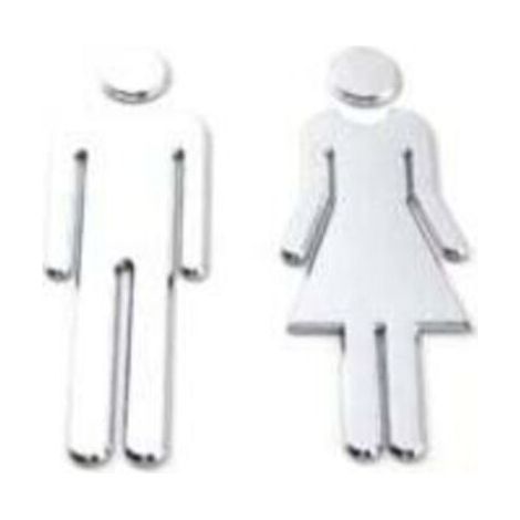 Letrero de WC de 2 piezas para casa, letreros para puertas de hombres y mujeres, letreros para baños de hombres y mujeres, adecuados para baños en hoteles, escuelas, negocios y restaurantes. (Ar