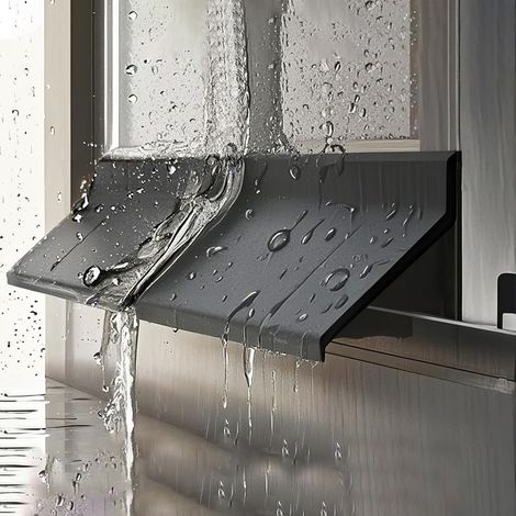 Barrière étanche en caoutchouc auto-adhésive pour rebord de fenêtre pour portes et fenêtres, bande d'étanchéité à bord pliable (3 m, 5,5 cm) Solution de protection contre la pluie (1/5)