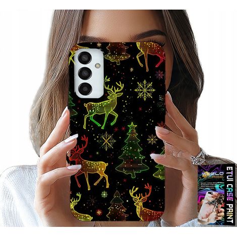 Custodia per Samsung Galaxy M13 4G - renna, fiocco di neve, albero di Natale + vetro (1/5)