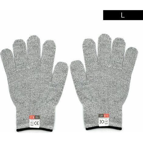Une paire de gants résistant aux coupures grade 5, des gants de jardinage, des gants de travail, des gants de protection L 23cm 58g (bord noir) (1/5)