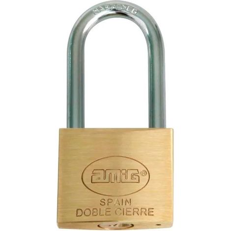 Lucchetto amig ottone doppia chiusura 20mm arco lungo 2 chiavi