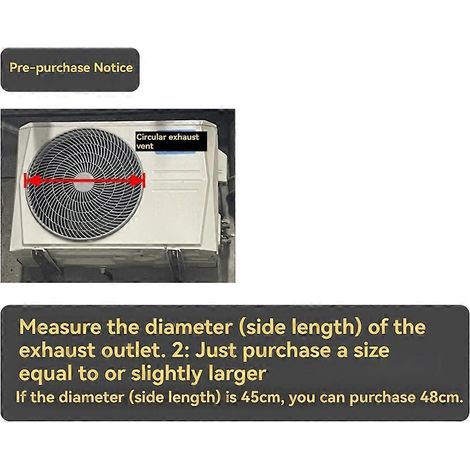 Déflecteur d'air rond en acier inoxydable de 48 cm pour condenseur de climatiseur, afin d'empêcher le flux d'air direct. (1/5)