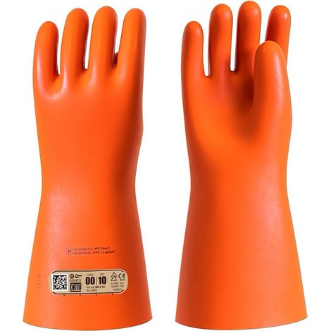 gants isolants mécanique - cei - classe 00 - taille 8 - orange - catu cgm-00-08