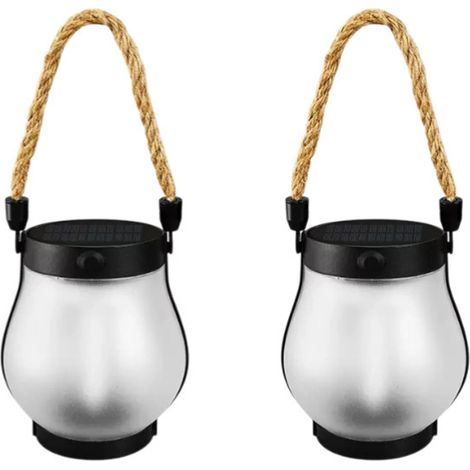 Deux lanternes solaires à flamme dansante -Portable, stable et équipé d'une suspension articulée (1/5)