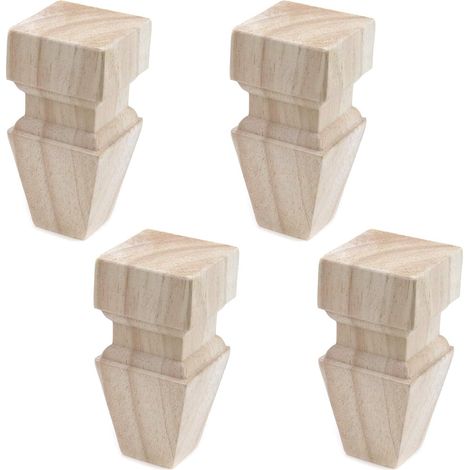 Gambe per mobili in legno Piedini per armadietti grezzi da 100 mm di altezza Piedini di ricambio per divani, tavoli e sedie Set di 4 pezzi (1/3)