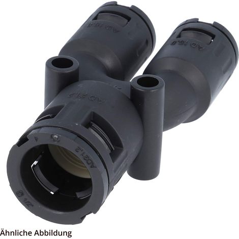 FLEXA FY54 42-42 Schnellverschraubung Y-Verteiler PA für Schlauch-Außendurchmesser 1x54,5mm + 2x42,5mm hochdichtend Wellrohr-Y-Verteiler - 1 Stück (1/3)
