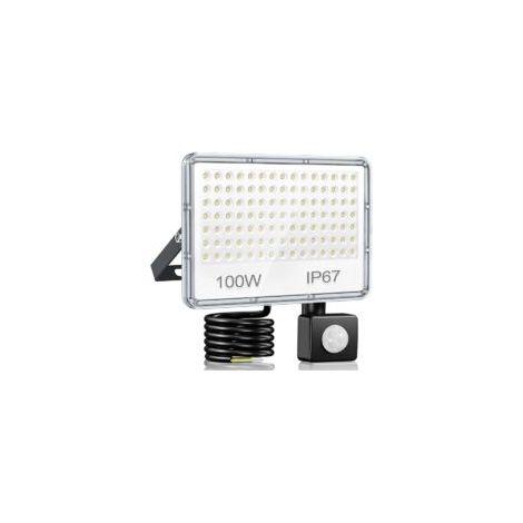 Projecteur LED Exterieur Detecteur de Mouvement 100W - Spot LED Extérieur Detecteur de Mouvement 10000LM 6500K, IP67 Etanche Eclairage pour Jardin Patio Garage (1/5)