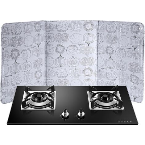 CCYKXAPlaque Anti Projection Cuisine Pliable, 3 Côtés Protection Projection Cuisson, d'huile Pliable Outil de Cuisson Anti-éclaboussures, Protection (1/5)