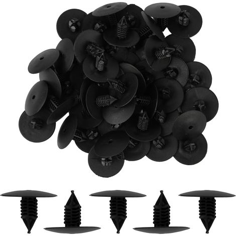 Clips de fixation pour passage de roue 50 Pièces, Attaches en plastique pour pare-boue garnissage intérieur aile, Clip de remplacement Type A trou 10 mm (1/5)