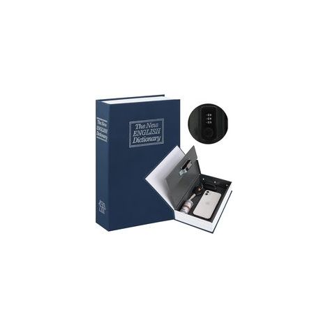Coffre-fort dissimulé en forme de livre avec code – Coffre-fort portable – Bleu – (1/4)