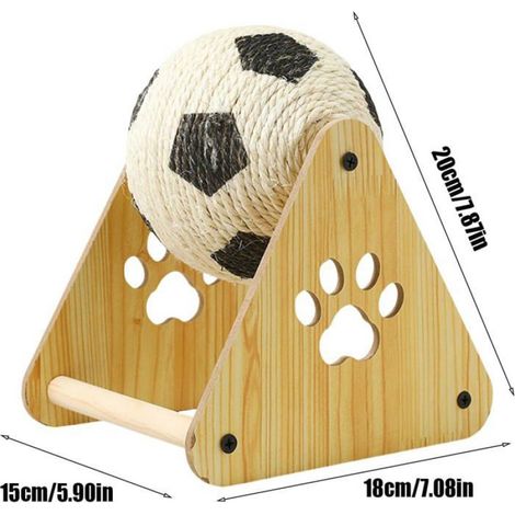 Boule à gratter sisal naturel pour chats, jouet forme ballon football griffes escalade chaton (1/4)