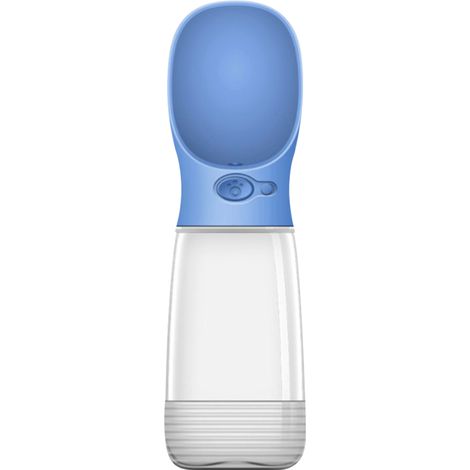 Gourde pour chien avec distributeur de sacs à déjections, gourde de voyage portable idéale pour les promenades et les randonnées, bleue-AquaForge