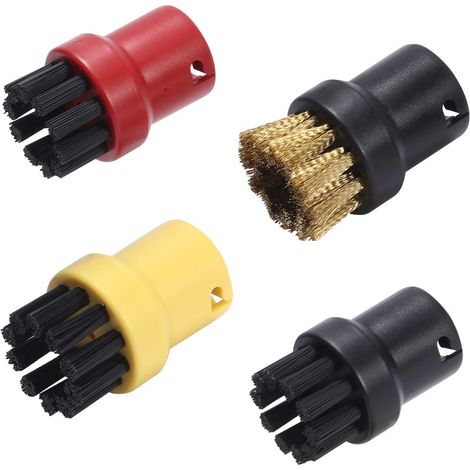 4 Dampfbürstendüsen – Nylon und Messing – Gründliche Reinigung von Böden und Oberflächen – Kompatibel mit verschiedenen Dampfreinigern – Schwarz, Rot, Gelb, Kupfer (1/5)