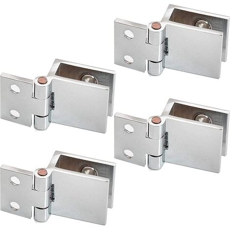 Paquet de 4 clips de porte en verre à charnières pour charnières sur les portes en verre des armoires de cuisine (1/5)