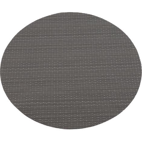 Tapis De Table Rond Tissé En PVC Gris - Résistant À La Chaleur Et Imperméable - Pour Cuisine Et Salle À Manger - Lot De 4 (1/5)