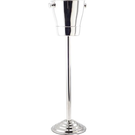 Seau à Champagne sur Pied en Acier Inoxydable et Aluminium Argenté 21,5x21,5x84 cm - PANGIVO (1/2)