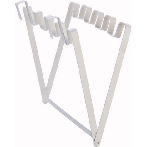 Support de poubelle pliable en acier inoxydable avec crochet pour sac poubelle, fixation sur porte, multifonctionnel, pour cuisine, pour suspendre torchons, se fixe sur les portes de placards et les c (1/5)