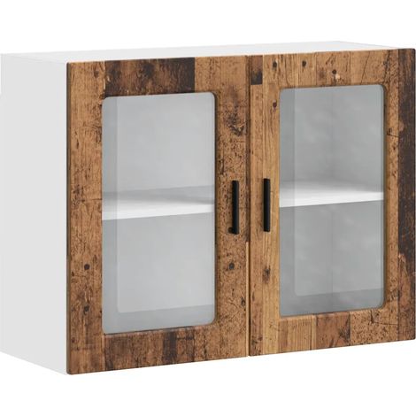 Armario de cocina de diseño práctico para colgar en la pared 80 x 31 x 60 cm fabricado en madera reciclada 020050400 (1/5)