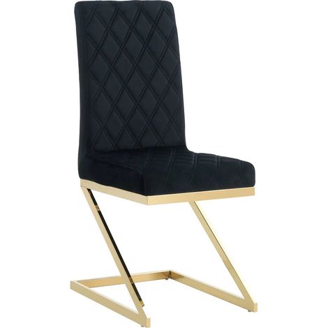 Lot de 6 chaises COCOMAT Gold et velours - Noir