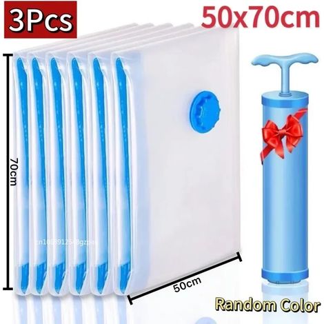 Sac de rangement sous vide réutilisable avec couvercle de pompe pour vêtements, grand sac de compression en plastique vide, contenant de rangement pour accessoires de voyage-AquaForge