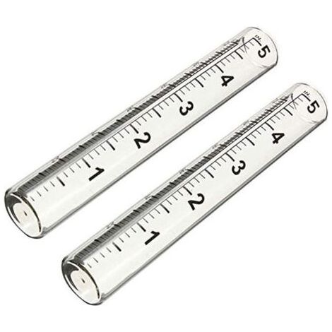 HOXILEELEO - Tubo di vetro di ricambio pluviometro tabella a piedi a forma di rana, sezione del metallo esterno con perline per il giardino, cortile, patio, strada privata. (1/5)