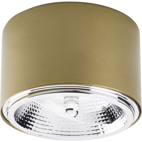 TK-Lighting MORIS 3349 Round Ceiling Spotlight Lamp, Brass/Gold Metal, 1x AR111 Socket Max 12W, IP20 Indoor Downlight, 11.3x11.3x8.4 cm, surface-mounted, 230V (1/4)